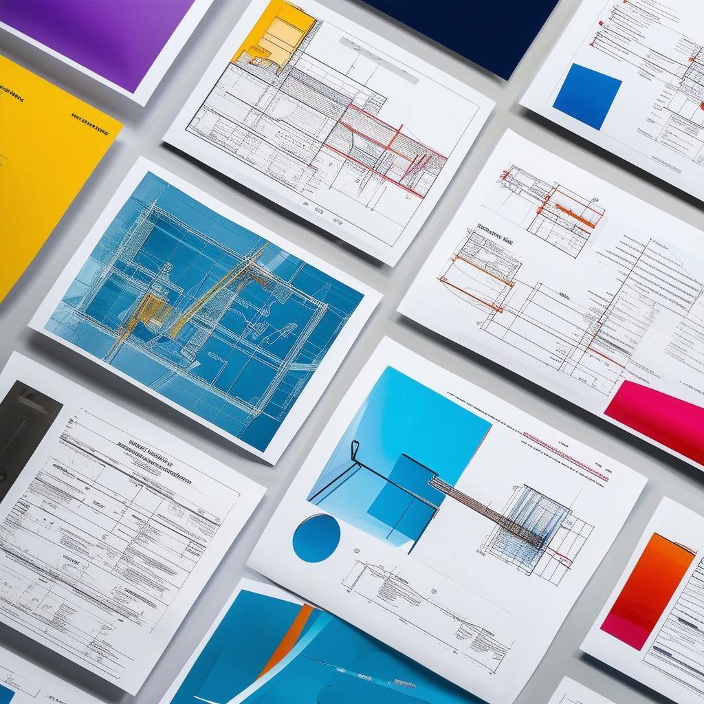 A professional client presentation featuring vibrant color CAD prints documents-1