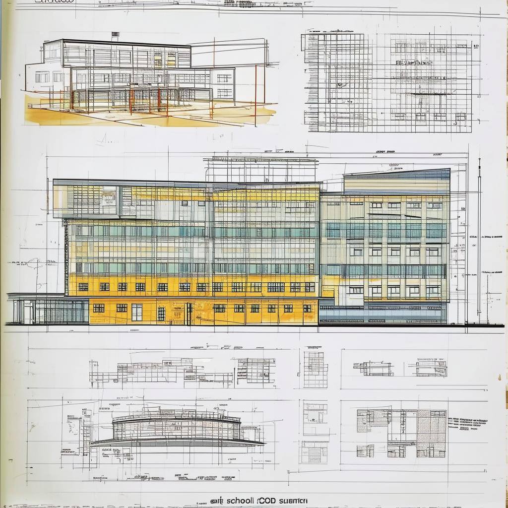 CAD Color document of School