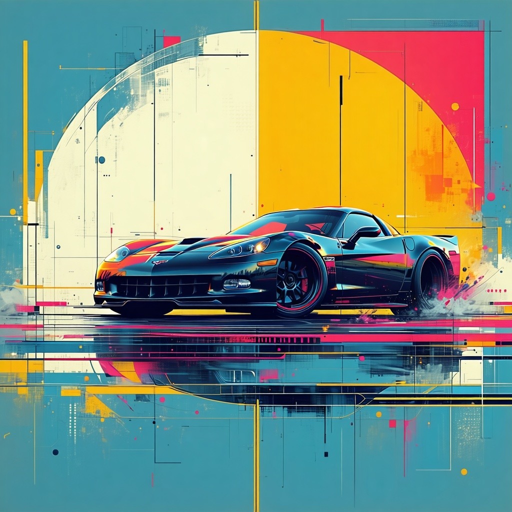 Cool Graphic Design Poster of Car-1