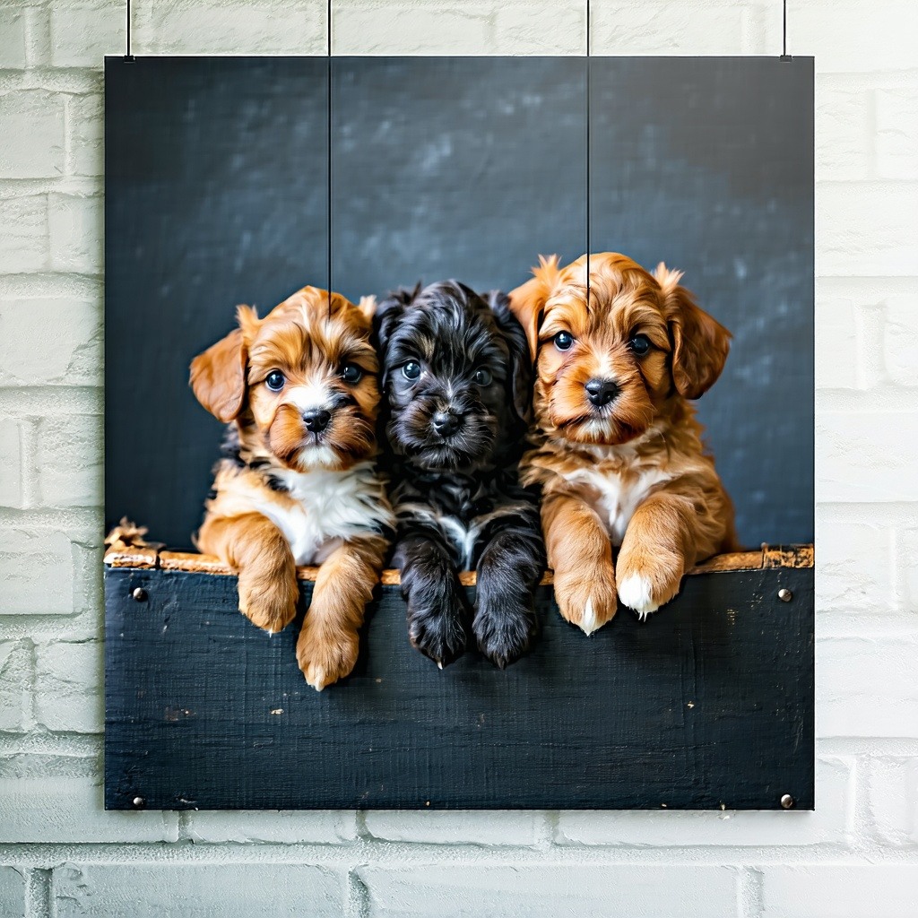 Poster of Puppies on Wall